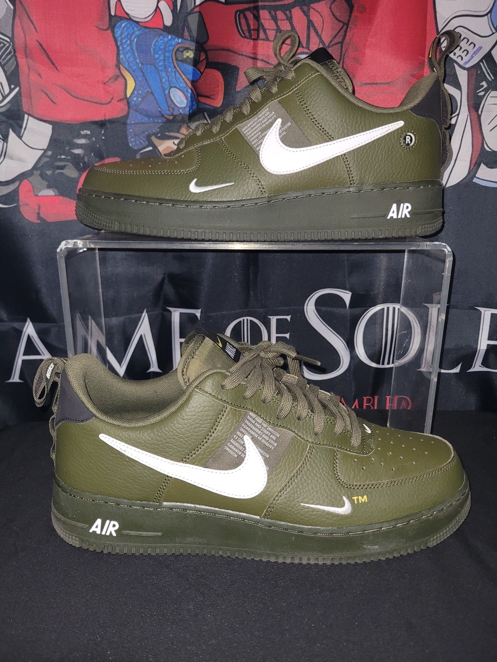Nike Air Force 1 Low Utility Olive Canvas Sneakers
